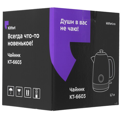 Купить Электрочайник Kitfort KT-6603 белый  9035406. Характеристики, отзывы и цены в Донецке