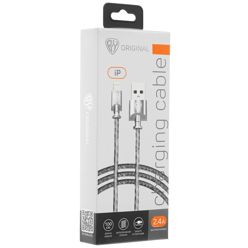 Купить Кабель круглый BY Lightning 8-pin - USB 2.0 Type-A серебристый 1 м  5482135. Характеристики, отзывы и цены в Донецке