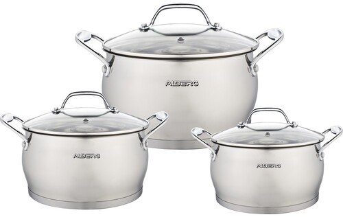 Купить Набор кастрюль ALBERG Estet AL-2005  9156143. Характеристики, отзывы и цены в Донецке
