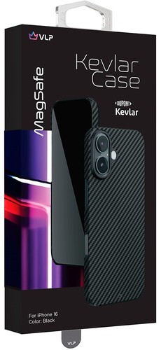Купить Накладка  VLP Kevlar Case with MagSafe для Apple iPhone 16 черный  5487094. Характеристики, отзывы и цены в Донецке