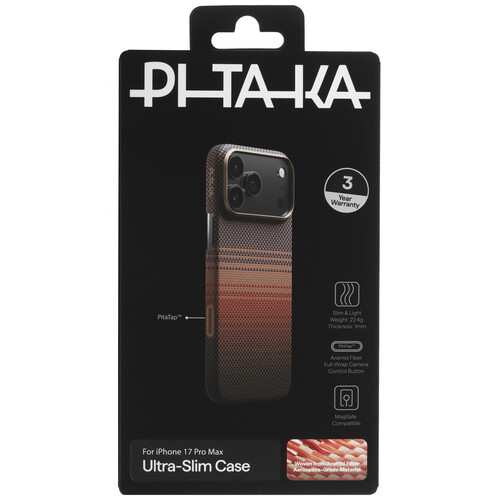Купить Накладка  Pitaka Ultra-Slim Case для Apple iPhone 17 Pro Max коричневый/бежевый, красный  5641002. Характеристики, отзывы и цены в Донецке