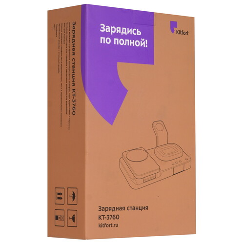 Купить Беспроводное зарядное устройство Kitfort КТ-3760 белый  9283655. Характеристики, отзывы и цены в Донецке