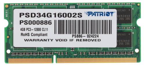 Купить Оперативная память SODIMM Patriot Signature [PSD34G16002S] 4 ГБ  7967491. Характеристики, отзывы и цены в Донецке
