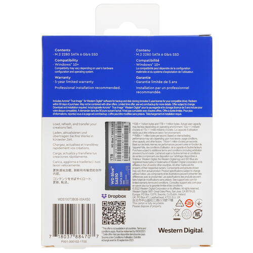 Купить 1000 ГБ M.2 SATA накопитель WD Blue SA510 [WDS100T3B0B]  5097482. Характеристики, отзывы и цены в Донецке