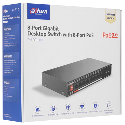 Купить Коммутатор Dahua DH-SG1008P  9255509. Характеристики, отзывы и цены в Донецке