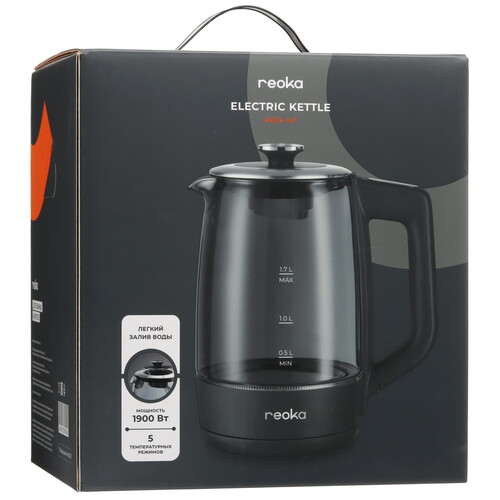 Купить Электрочайник Reoka RKEK-14T черный  9232727. Характеристики, отзывы и цены в Донецке