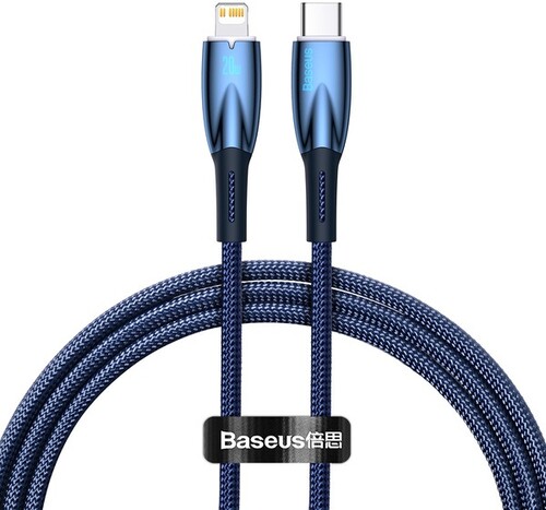 Купить Кабель круглый Baseus Lightning 8-pin - USB Type-C синий 1 м  9167131. Характеристики, отзывы и цены в Донецке