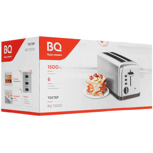 Купить Тостер BQ T2003 серебристый  9048875. Характеристики, отзывы и цены в Донецке