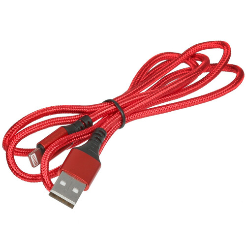 Купить Кабель круглый Borofone Lightning 8-pin - USB 2.0 Type-A красный 1 м  5475096. Характеристики, отзывы и цены в Донецке