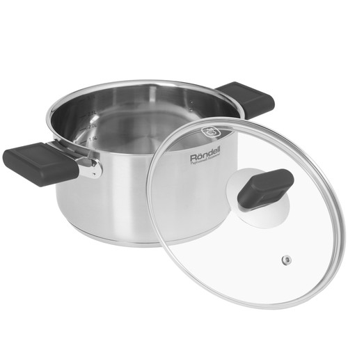 Купить Кастрюля Rondell Quadro RDS-1596 3.1 л 20 см серебристый  9309571. Характеристики, отзывы и цены в Донецке