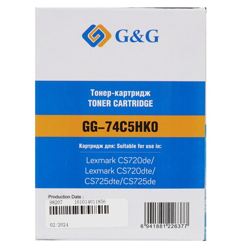 Купить Картридж лазерный G&G GG-74C5HK0 черный  9146343. Характеристики, отзывы и цены в Донецке