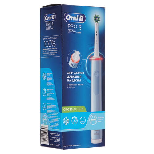 Купить Электрическая зубная щетка Braun Oral-B Pro 3/D505.513.3 голубой  4834934. Характеристики, отзывы и цены в Донецке