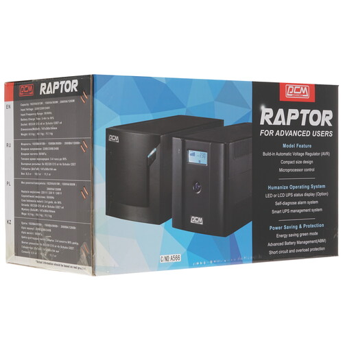 Купить ИБП Powercom Raptor RPT-1025AP LCD  8184345. Характеристики, отзывы и цены в Донецке