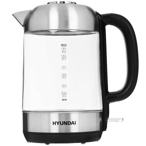Купить Электрочайник Hyundai HYK-G4034 серебристый  9952270. Характеристики, отзывы и цены в Донецке
