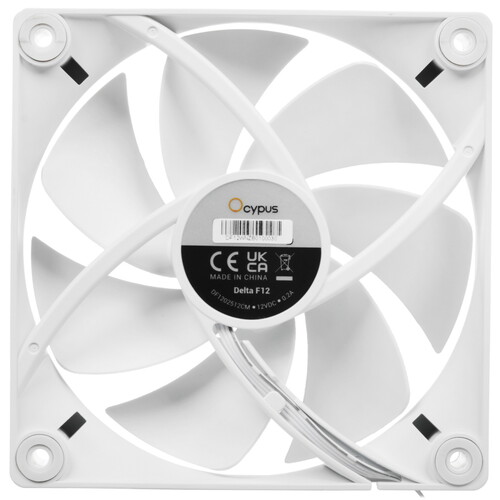 Купить Вентилятор Ocypus Delta F12 [Delta-F12-WH1NM00X-GL] белый  5612398. Характеристики, отзывы и цены в Донецке
