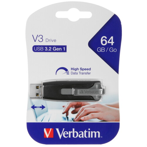 Купить Память USB Flash 64 ГБ Verbatim V3 Drive [49174]  5485272. Характеристики, отзывы и цены в Донецке