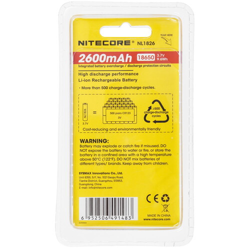Купить Аккумулятор NITECORE NL1826 2600 мА*ч  9170786. Характеристики, отзывы и цены в Донецке