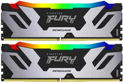 Купить Оперативная память Kingston FURY Renegade Silver RGB [KF576C38RSAK2-32] 32 ГБ  5436375. Характеристики, отзывы и цены в Донецке