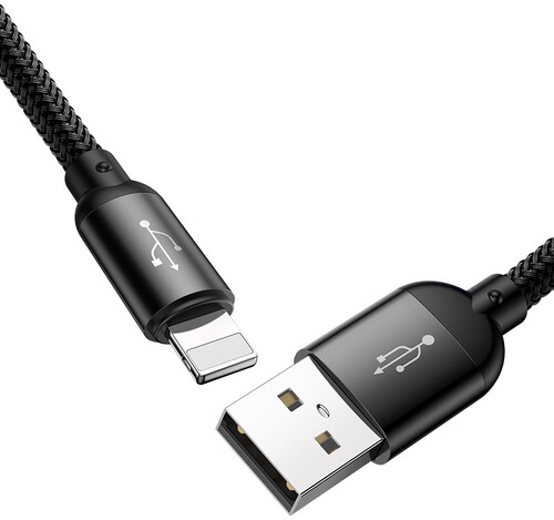 Купить Кабель круглый Baseus Lightning 8-pin, micro USB, USB Type-C - USB 2.0 Type-A черный 1.2 м  5627595. Характеристики, отзывы и цены в Донецке