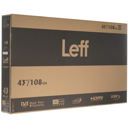Купить 42.5" (108 см) Телевизор Leff 43U580T черный  9225894. Характеристики, отзывы и цены в Донецке