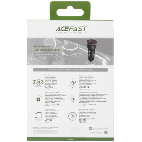 Купить Автомобильное ЗУ ACEFAST B6 черный  5415413. Характеристики, отзывы и цены в Донецке