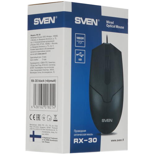 Купить Мышь проводная SVEN RX-30  1386178. Характеристики, отзывы и цены в Донецке