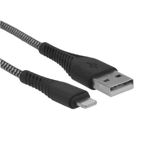 Купить Кабель круглый BoraSCO Lightning 8-pin - USB 2.0 Type-A серый 1 м  5614062. Характеристики, отзывы и цены в Донецке