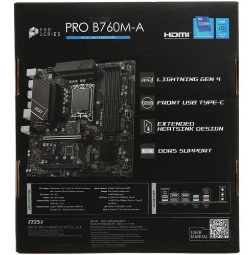 Купить Материнская плата MSI PRO B760M-A  5462217. Характеристики, отзывы и цены в Донецке