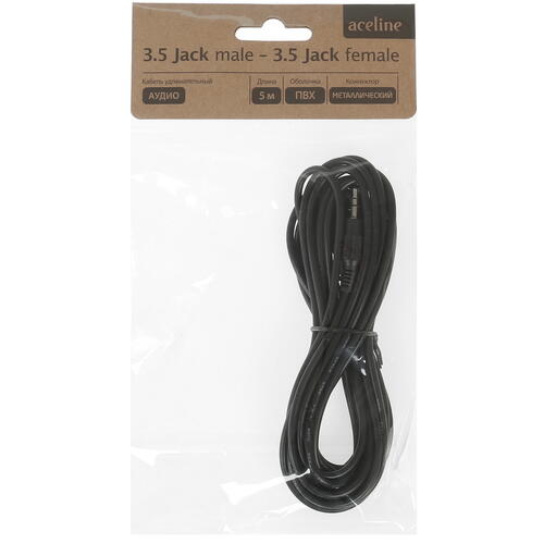 Купить Кабель   Aceline 3.5 mm jack - 3.5 mm jack черный  1380489. Характеристики, отзывы и цены в Донецке