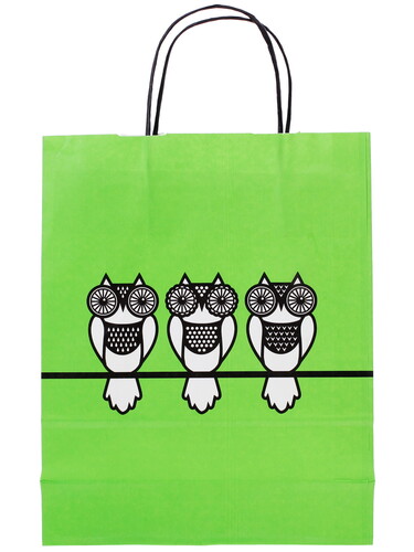 Купить Пакет подарочный Сима-Ленд Совы на зеленом  1040592. Характеристики, отзывы и цены в Донецке
