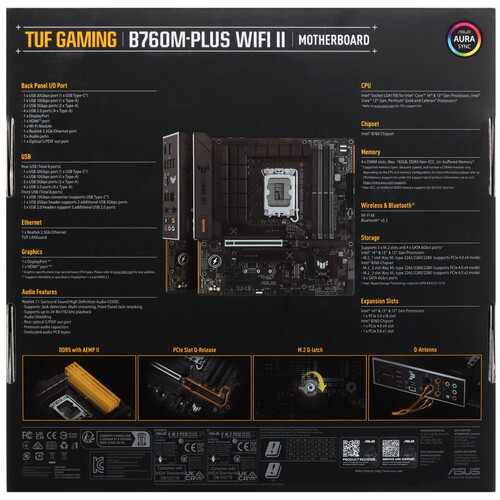 Купить Материнская плата ASUS TUF GAMING B760M-PLUS WIFI II  5447768. Характеристики, отзывы и цены в Донецке