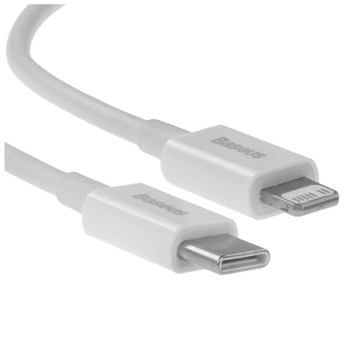 Купить Кабель круглый Baseus Lightning 8-pin - USB Type-C белый 0.25 м  9260759. Характеристики, отзывы и цены в Донецке