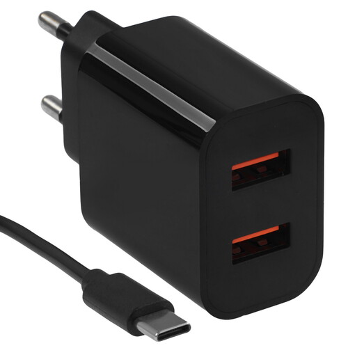 Купить Сетевое зарядное устройство BorasCO 37264 черный  9178406. Характеристики, отзывы и цены в Донецке