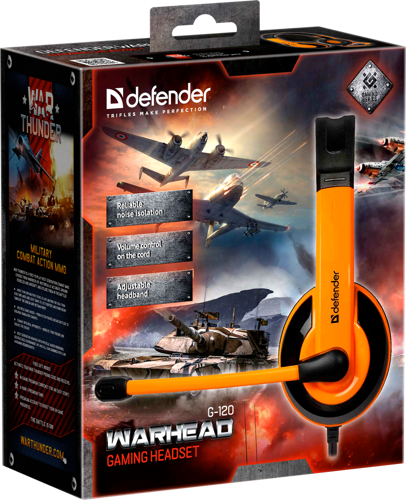 Купить Проводные наушники Defender Warhead G-120 оранжевый 2016  1085326. Характеристики, отзывы и цены в Донецке