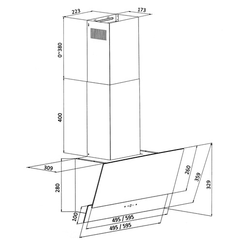 Купить Вытяжка наклонная DEXP CH50-SV0 черный/черный  9159602. Характеристики, отзывы и цены в Донецке