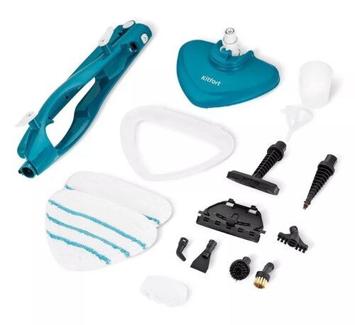 Купить Пароочиститель Kitfort КТ-1081 бирюзовый  9081883. Характеристики, отзывы и цены в Донецке