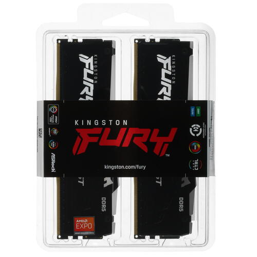 Купить Оперативная память Kingston FURY Beast Black RGB [KF556C36BBEAK2-32] 32 ГБ  5074988. Характеристики, отзывы и цены в Донецке