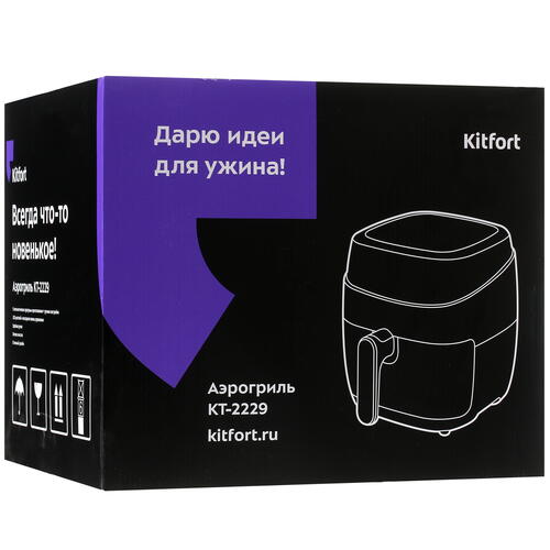 Купить Аэрогриль Kitfort KT-2229 черный  5348129. Характеристики, отзывы и цены в Донецке