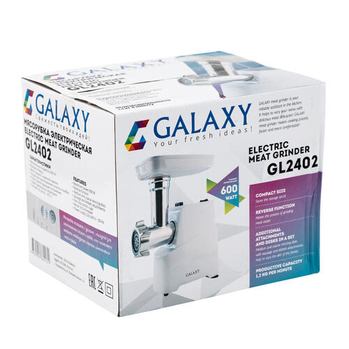 Купить Мясорубка электрическая Galaxy GL 2402 белый  8116139. Характеристики, отзывы и цены в Донецке
