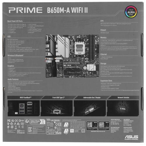 Купить Материнская плата ASUS PRIME B650M-A WIFI II  5094783. Характеристики, отзывы и цены в Донецке
