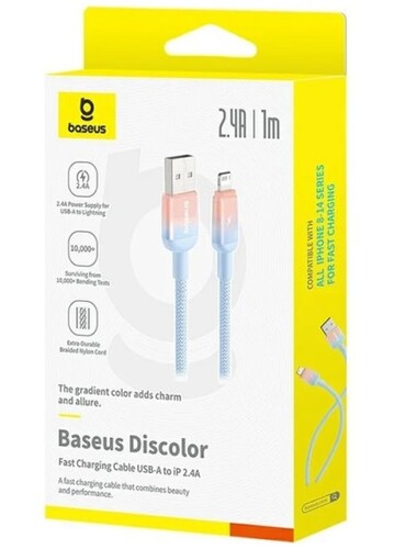 Купить Кабель круглый Baseus Lightning 8-pin - USB 2.0 Type-A голубой 1 м  5627524. Характеристики, отзывы и цены в Донецке