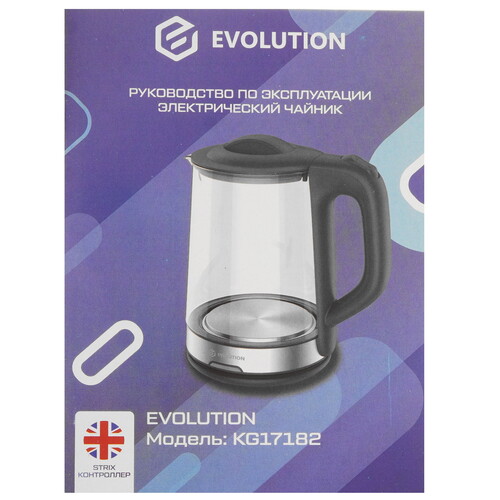 Купить Электрочайник EVOLUTION KG17182 черный  9207806. Характеристики, отзывы и цены в Донецке