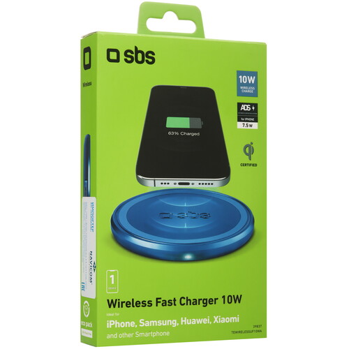 Купить Беспроводное зарядное устройство SBS Wireless Fast Charger 10W синий  5471884. Характеристики, отзывы и цены в Донецке