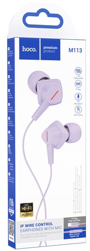 Купить Проводные наушники Hoco M113 Clear фиолетовый 2024  5467291. Характеристики, отзывы и цены в Донецке