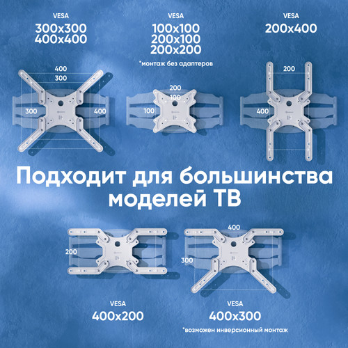 Купить Кронштейн для ТВ ONKRON M5 белый  4830284. Характеристики, отзывы и цены в Донецке
