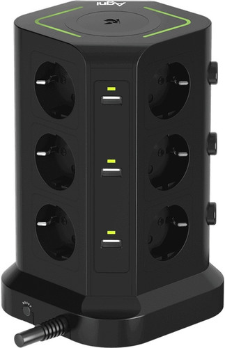 Купить Сетевой фильтр AGNI TP-VG6U12E-C-W черный  9289269. Характеристики, отзывы и цены в Донецке
