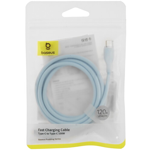 Купить Кабель круглый Baseus USB Type-C - USB Type-C голубой 1.2 м  9260758. Характеристики, отзывы и цены в Донецке