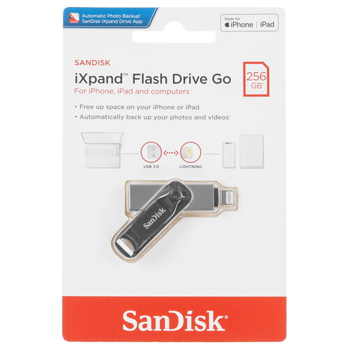Купить Память OTG USB Flash 256 ГБ SanDisk iXpand Flash Drive Go  9047163. Характеристики, отзывы и цены в Донецке
