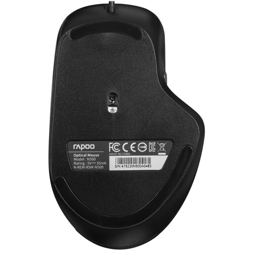 Купить Мышь проводная RAPOO N500  черный  9125953. Характеристики, отзывы и цены в Донецке