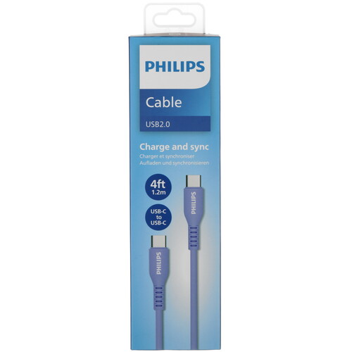 Купить Кабель круглый PHILIPS USB Type-C - USB Type-C фиолетовый 1.2 м  5492641. Характеристики, отзывы и цены в Донецке